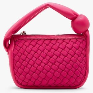 Steve Madden Fuchsia Woven Clutch hot pink purse handbag